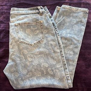 Westport Blue Paisley-Print Ankle Jeans